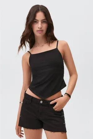 MANGO Denim short black denim