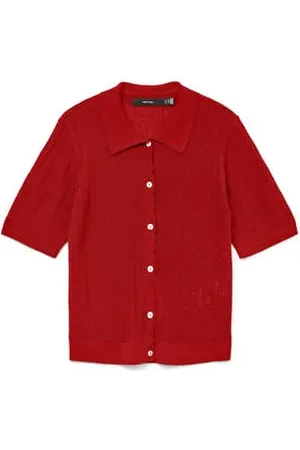 VERO MODA Vest rood gebreid