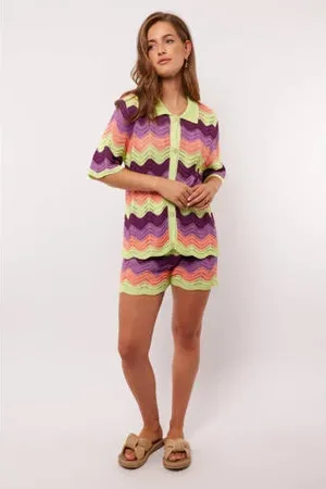 Fluresk Straight regular waist casual short crochet