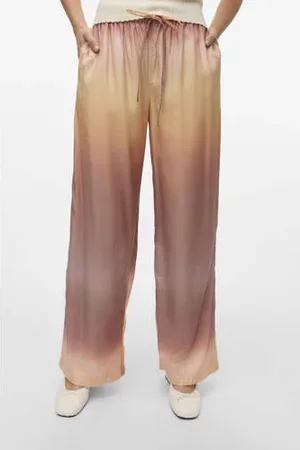 VERO MODA Straight regular waist casual broek geel