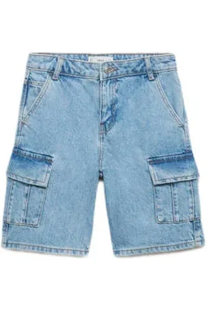 MANGO Denim short light blue denim