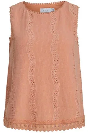 VILA Top rosé broderie