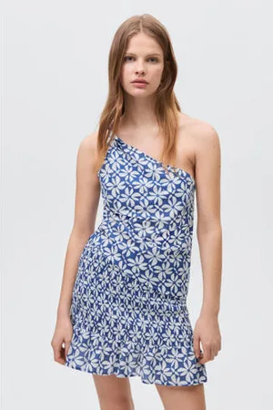 MANGO Korte rok blauw