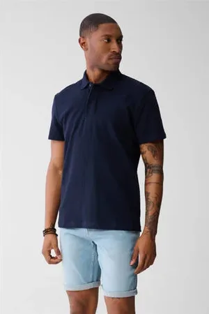 SHOEBY Regular polo met textuur