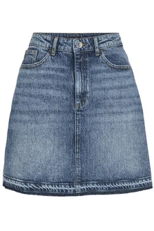 VILA Denim spijkerrok blauw