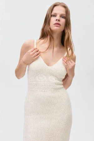 MANGO Maxi jurk ajour
