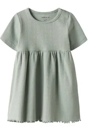 NAME IT BABY korte jurk gebreid turquoise