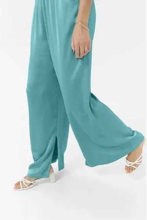 Kaffe Satijnen wide leg high waist broek