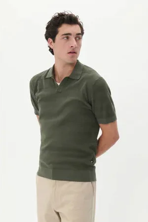Matinique Regular polo met ingebreid patroon groen