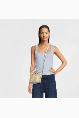 Guess Mini raffia handtas Atalia