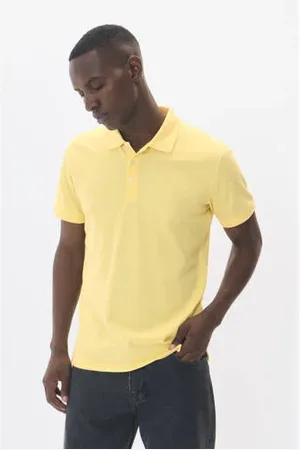 Matinique Regular fit polo MApoleo geel