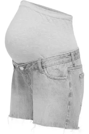 ONLY Denim regular high waist zwangerschaps short grey denim