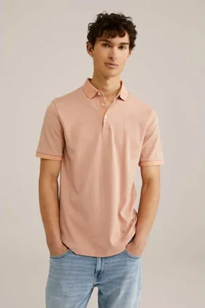 WE Fashion Slim polo zalm