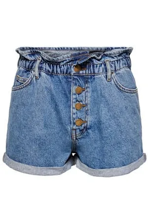 ONLY Denim regular waist zwangerschaps paperbag short