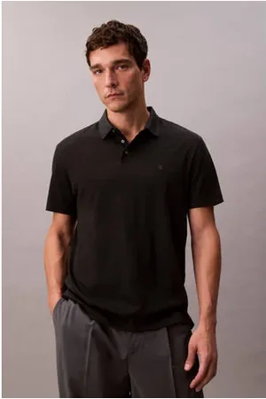Calvin Klein Regular polo SUPIMA zwart