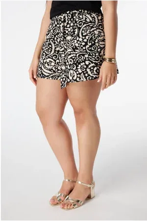 MS Mode Straight regular waist casual short zwart