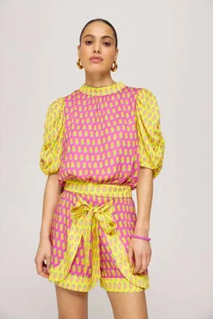 Harper & Yve Straight regular waist casual short geel