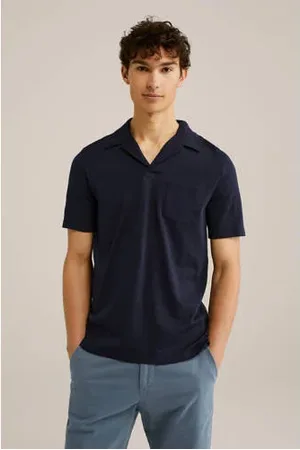 WE Fashion Slim polo donkerblauw