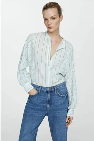MANGO Blouse lichtblauw