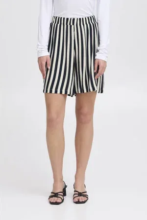Ichi Relaxed regular waist casual short blauw