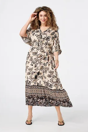 MS Mode Maxi jurk taupe