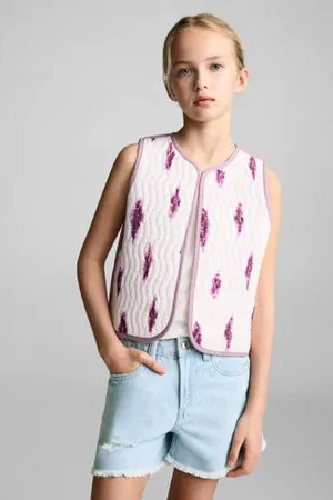 MANGO Denim short light blue denim