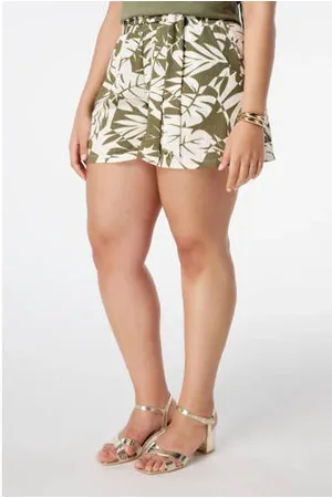 MS Mode Straight regular waist casual short lichtkaki