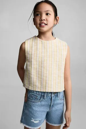 MANGO Denim short medium blue denim