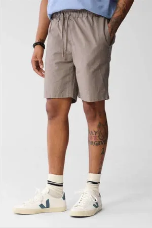 SHOEBY Linnen regular casual short lichtbruin