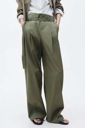MANGO Wide leg high waist broek