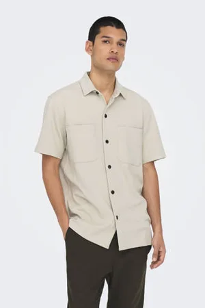 Only & Sons Casual overhemd beige