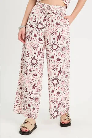 Cache Cache Wide leg regular waist broek lichtroze