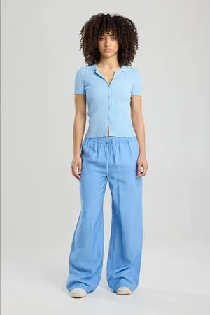 America today Wide leg high waist casual broek