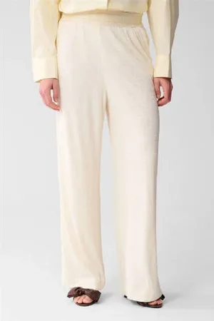 SHOEBY Wide leg high waist casual broek met pailletten