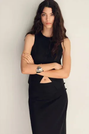 MANGO Linnen gilet