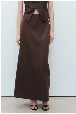 MANGO Linnen midi rok