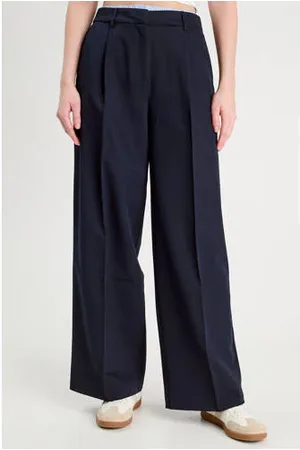 Cache Cache Wide leg regular waist broek donkerblauw