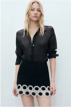MANGO Mini rok grof gebreid