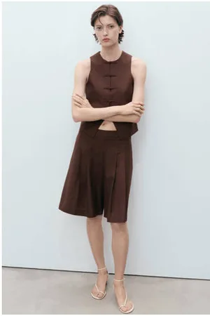 MANGO Linnen gilet