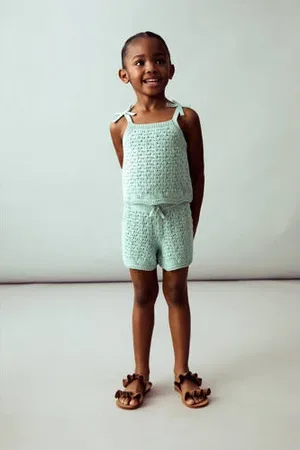 MANGO Mouwloze top mintgroen broderie