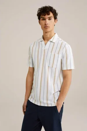 WE Fashion Regular polo met textuur wit