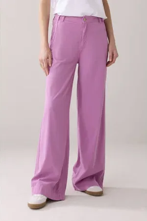 Summum Woman Wide leg high waist casual broek roze