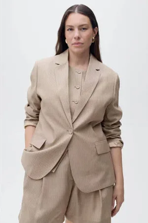 MANGO Regular blazer beige