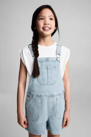 MANGO Denim tuinbroek light blue denim