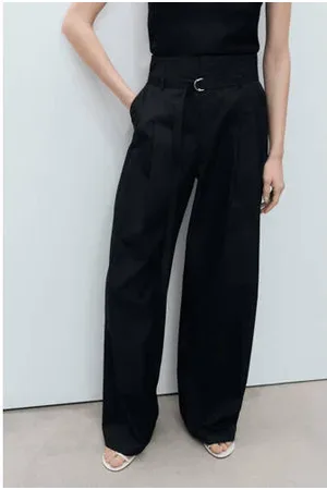 MANGO Wide leg high waist broek