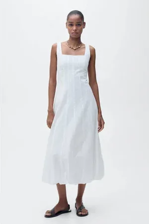 MANGO Midi jurk broderie