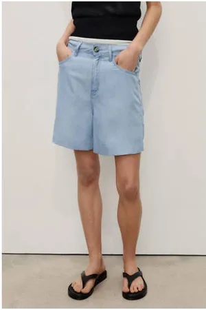 MANGO Denim wide leg regular waist short