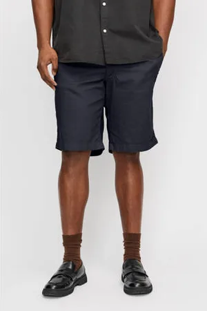 JACK & JONES Linnen loose fit short donkerblauw