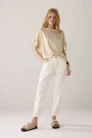 Summum Woman Denim slim regular waist chino wit