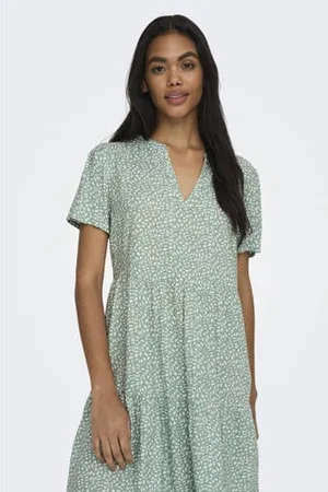 ONLY Jurk ONLZALLY lichtgroen/ wit